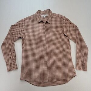 Uniqlo x Ines De La Fressange Shirt Mens Medium Red Plaid Long Sleeve Button Up